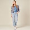 Veste droite éco-responsable bleu femme