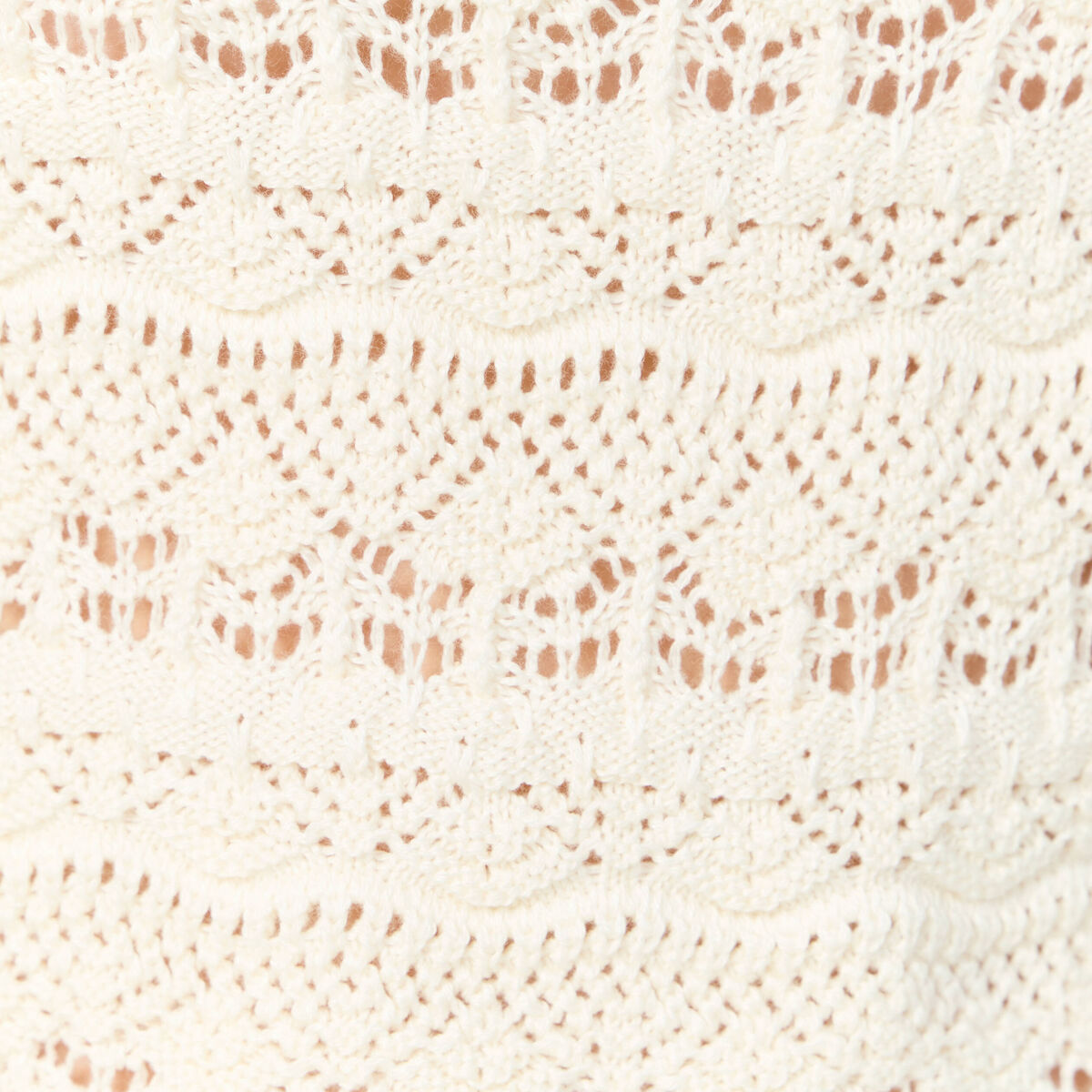 Débardeur tricot ajouré creme femme