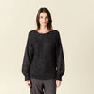 Pull manches longues ajouré noir femme