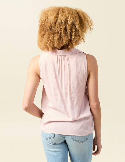 Blouse sans manches rose clair femme