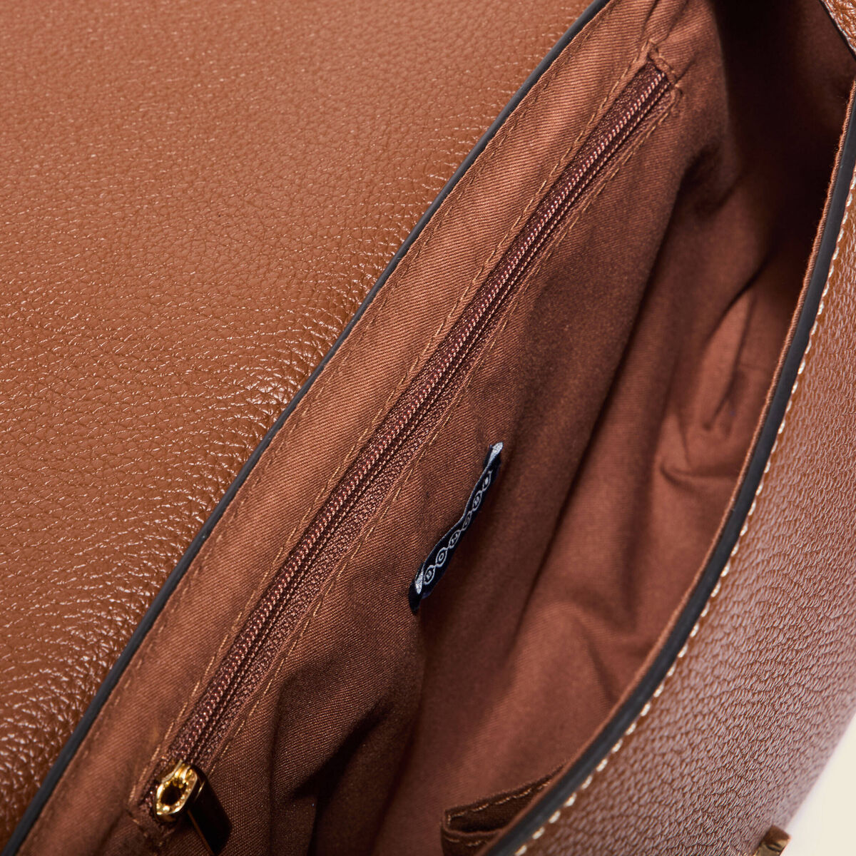 Sac besace avec anse corde marron femme