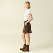 Jupe stretch avec ceinture amovible marron cognac femme