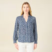Blouse manches longues bleu marine femme