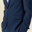Blazer manches longues col tailleur bleu marine homme