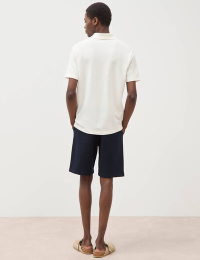 Polo col polo manches courtes ecru homme