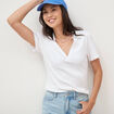 Polo manches courtes blanc femme