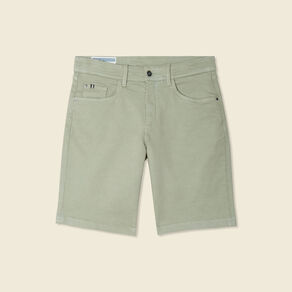 Bermuda droit 5 poches vert olive homme