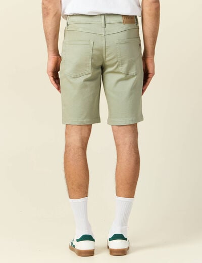 Bermuda droit 5 poches vert olive homme