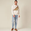 Sweat à capuche sherpa ecru homme