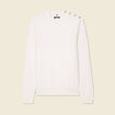 Pull manches longues col rond ecru homme