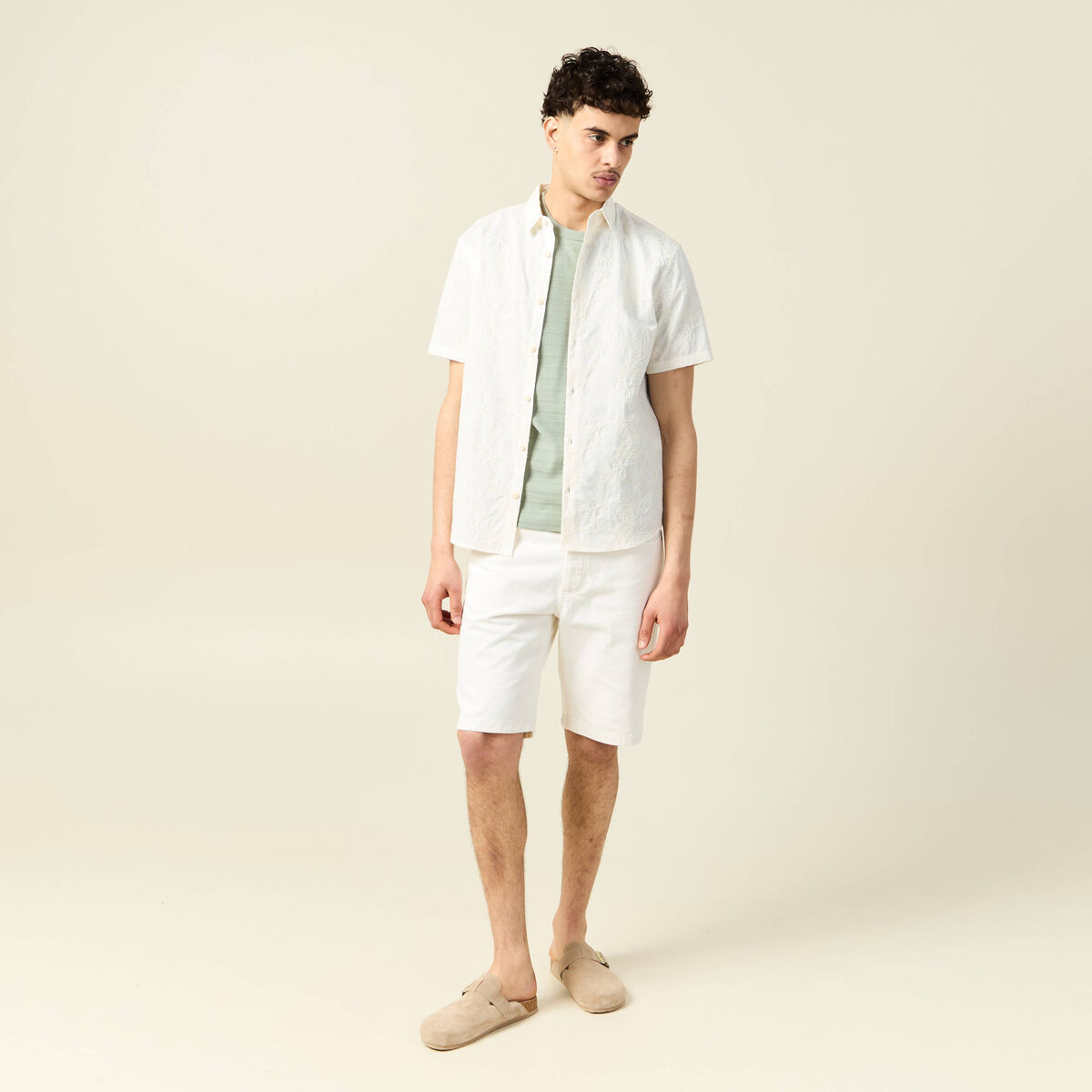 T-shirt manches courtes vert olive homme