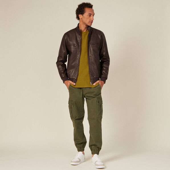 T-shirt manches longues vert olive homme