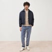 Pull droit col rond manches longues sable homme