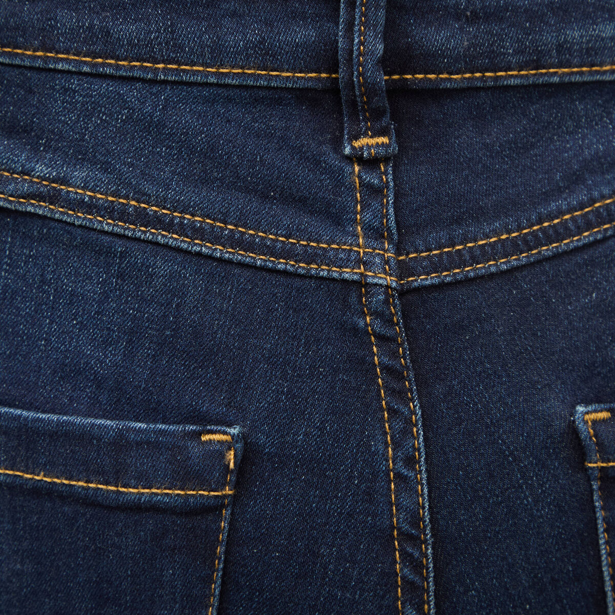 Jeans regular taille haute denim brut femme