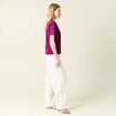 T-shirt manches courtes brodé violet femme