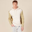 Sweat capuche éco-responsable beige homme