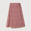 Jupe fluide rose framboise femme