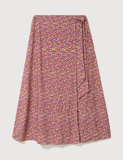 Jupe fluide rose framboise femme