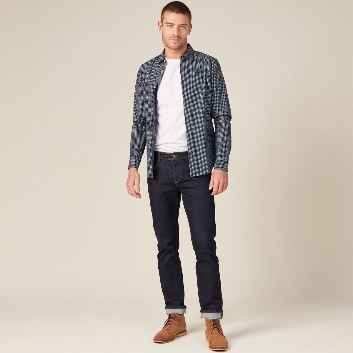Chemise bleu marine homme