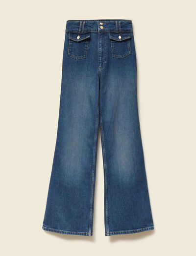 Jeans bootcut taille haute bleu femme