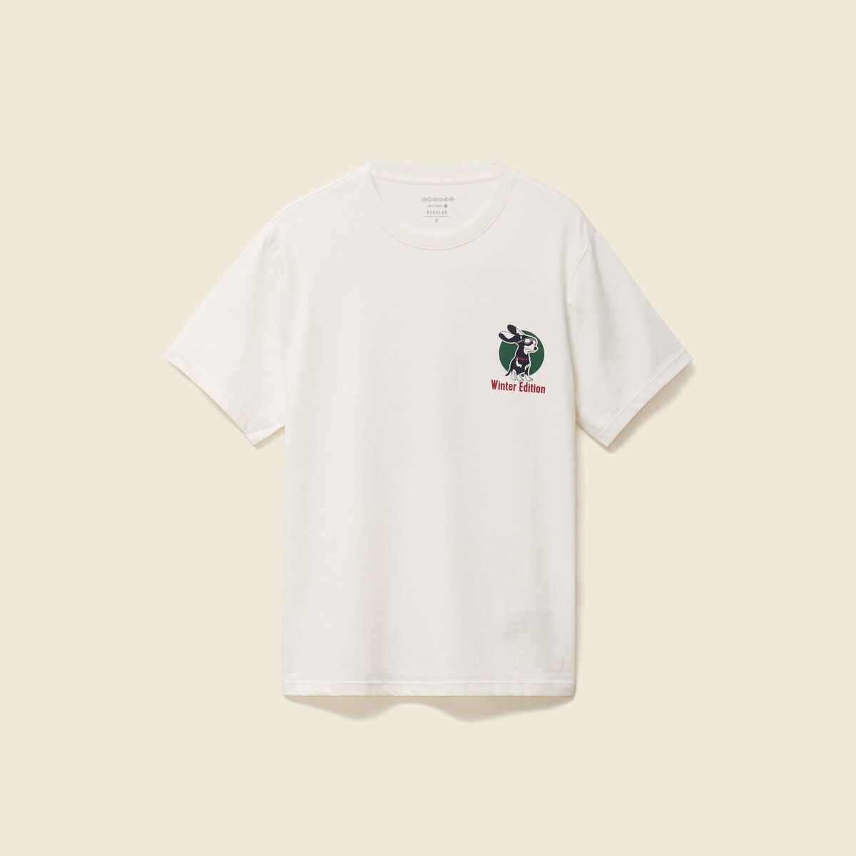 T-shirt manches courtes en coton no&euml;l ecru homme