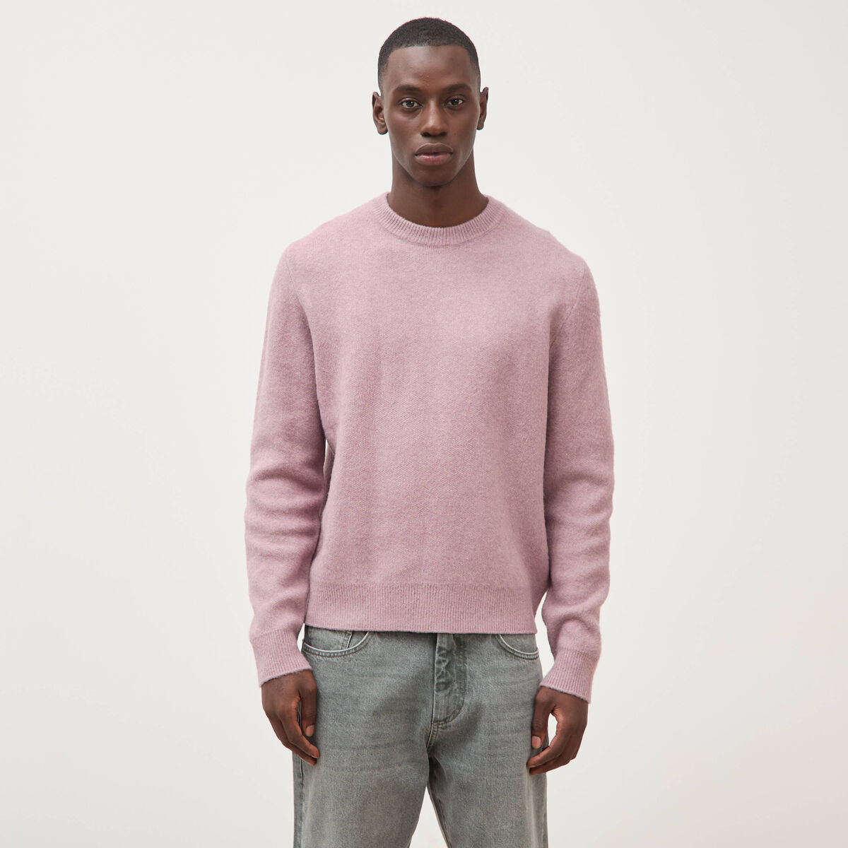 Pull droit col rond manches longues parme homme