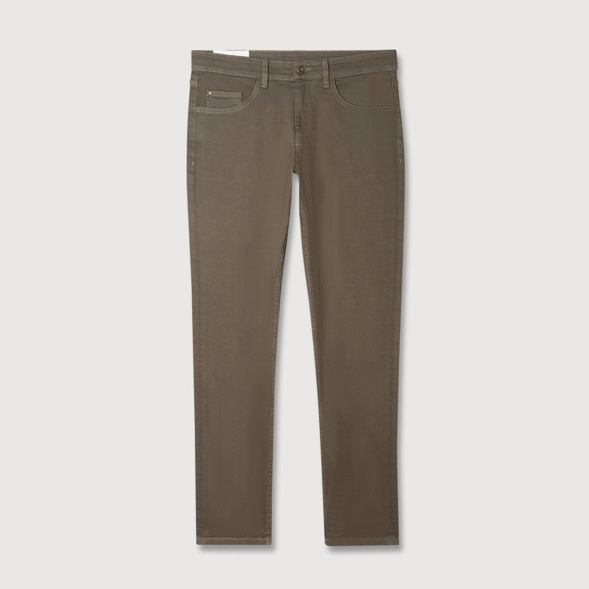 Jeans slim 5 poches vert kaki homme