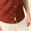 Chemise manches courtes marron cognac homme