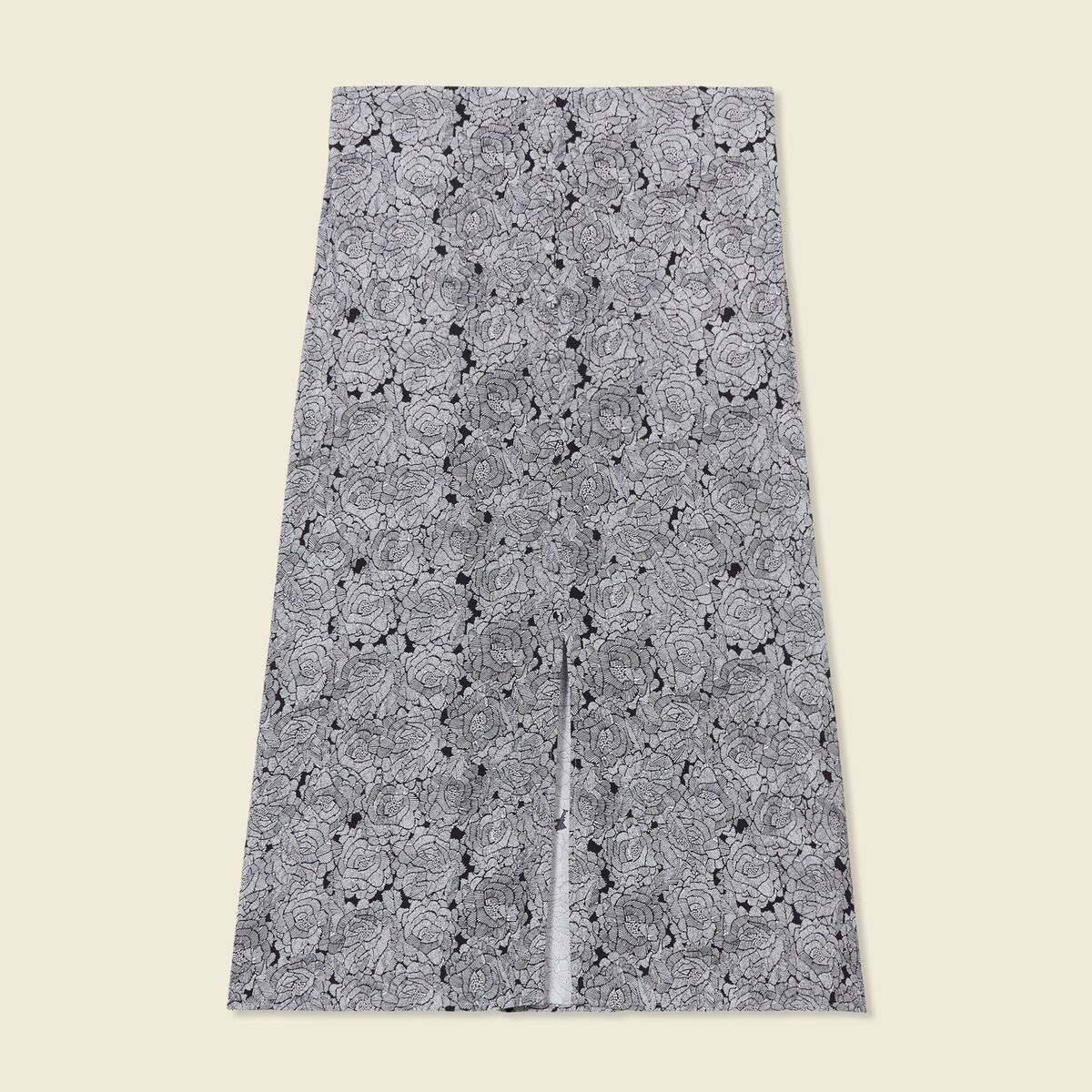 Jupe midi droite fendue noir femme