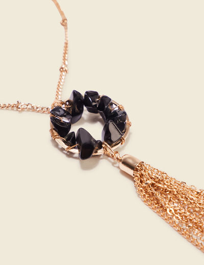 Collier sautoir à pendentif couleur or femme