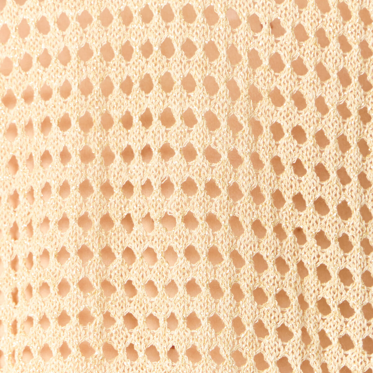 Pull manches courtes ajour&eacute; creme femme