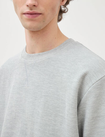 T-shirt ample col rond manches courtes gris homme