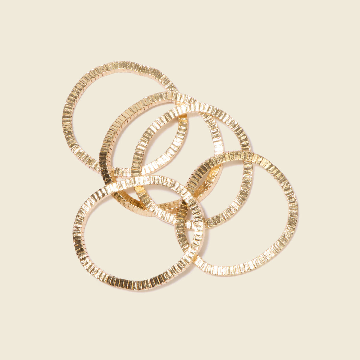 Lot de 5 bracelets couleur or femme