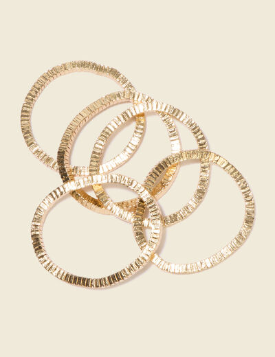 Lot de 5 bracelets couleur or femme