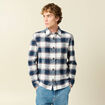 Surchemise en coton manches longues bleu marine homme