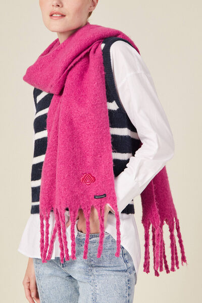 Écharpe à franges mauve femme