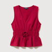 D&eacute;bardeur col v n&oelig;uds en coton rouge clair femme