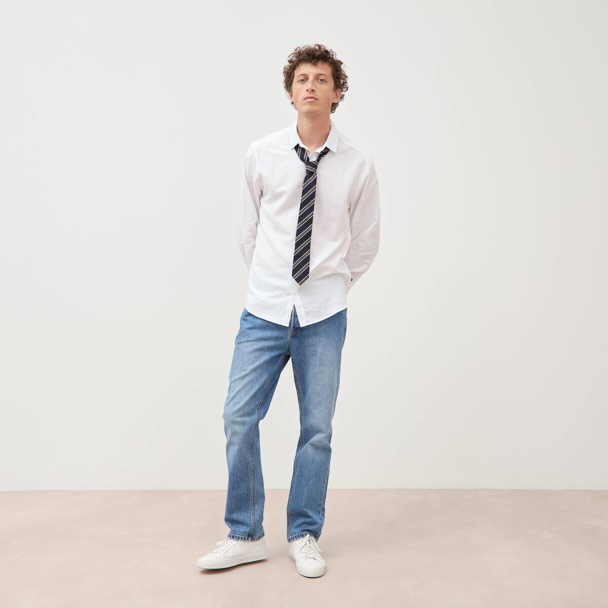 Chemise manches longues blanc homme