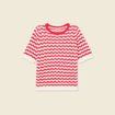 Pull manches courtes rouge femme