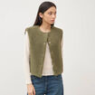 Gilet sans manches r&eacute;versible vert kaki femme