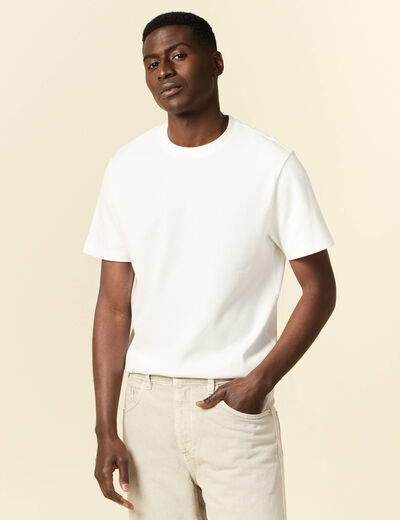 T-shirt manches courtes ecru homme