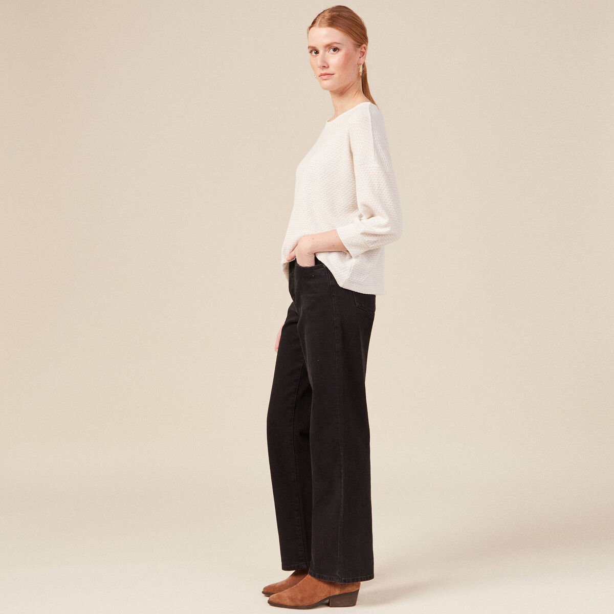 T-shirt éco-responsable ecru femme