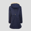 Parka droite &agrave; capuche bleu marine femme