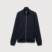 Gilet manches longues zipp&eacute; bleu marine homme