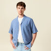 Chemise boyfriend manches courtes rouge foncé homme