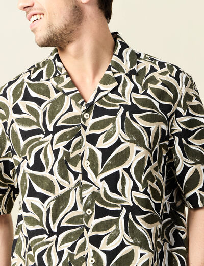 Chemise manches courtes noir homme