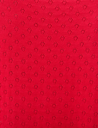 Pull col rond manches courtes rouge fonc&eacute; femme