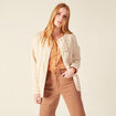 Veste droite boutonn&eacute;e creme femme
