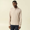 Polo cintr&eacute; manches longues taupe homme