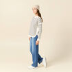 Pull manches longues bleu marine femme